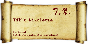Tót Nikoletta névjegykártya