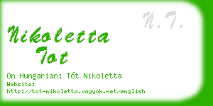 nikoletta tot business card