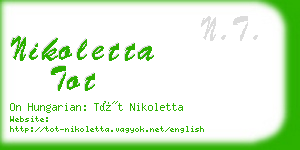 nikoletta tot business card